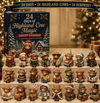 2026 Highland Cow 24-Day Advent Calendar Blind Box Set