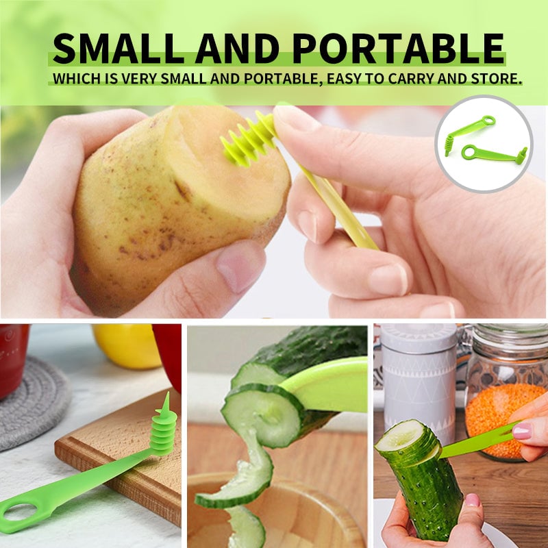 Multi-Functional Hand-Crank Cucumber Spiral Slicer