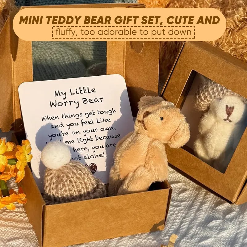 Handmade Mini Plush Teddy Bear in Box