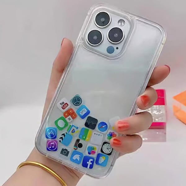 Liquid Glitter Icon Phone Case Cover