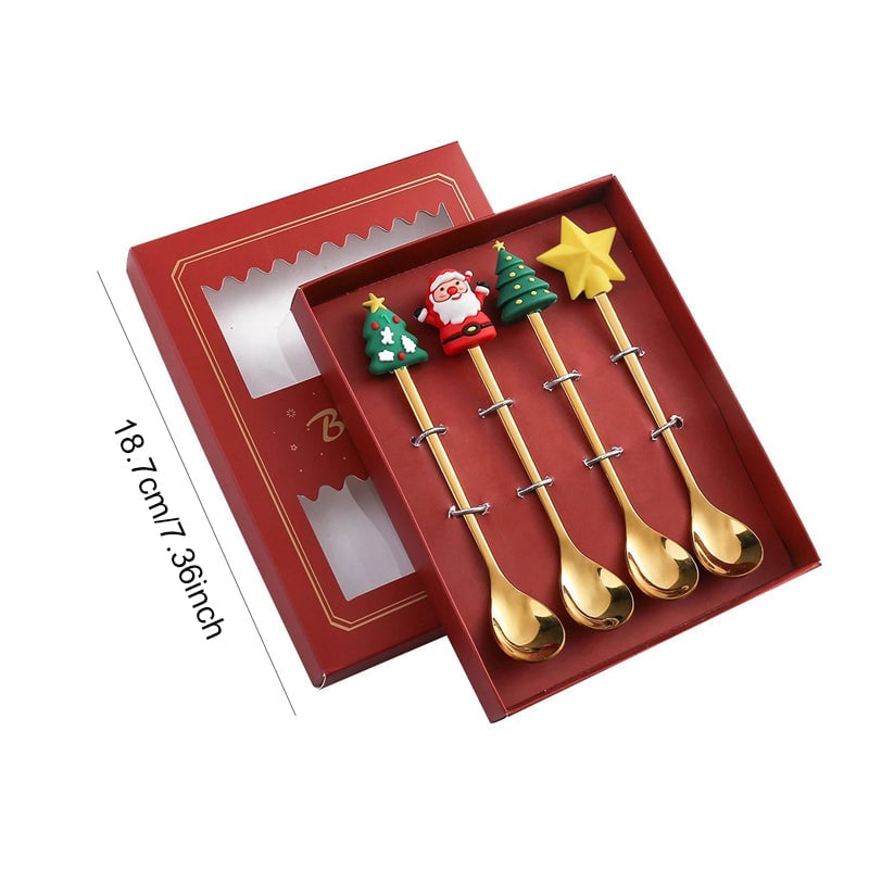 🎅Set de cuillères pour poupées de Noël🎄