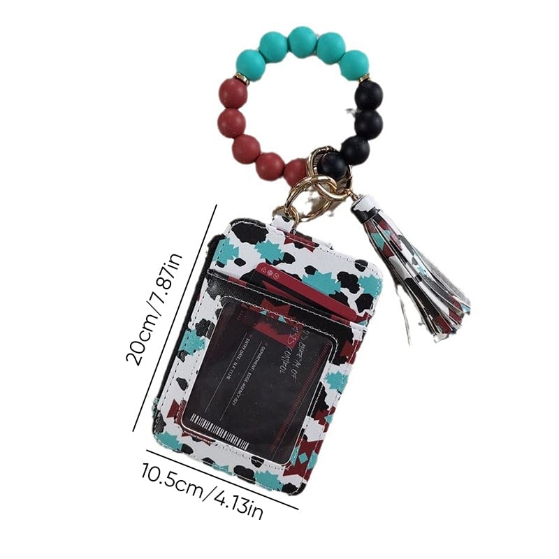Stylischer Kartenhalter mit Silikon-Perlen-Armband