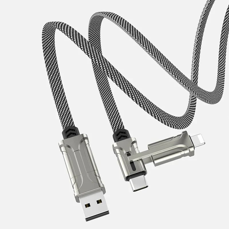 4-in-1-Schnellladekabel aus Nylongeflecht