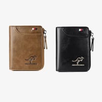 Kangaroo Men’s RFID Blocking Wallet with Zipper Multi Credit Card Holder