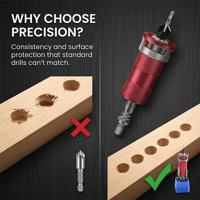 Sakerplus® Semi-Auto Depth Limit 4-Blade Countersink Drill