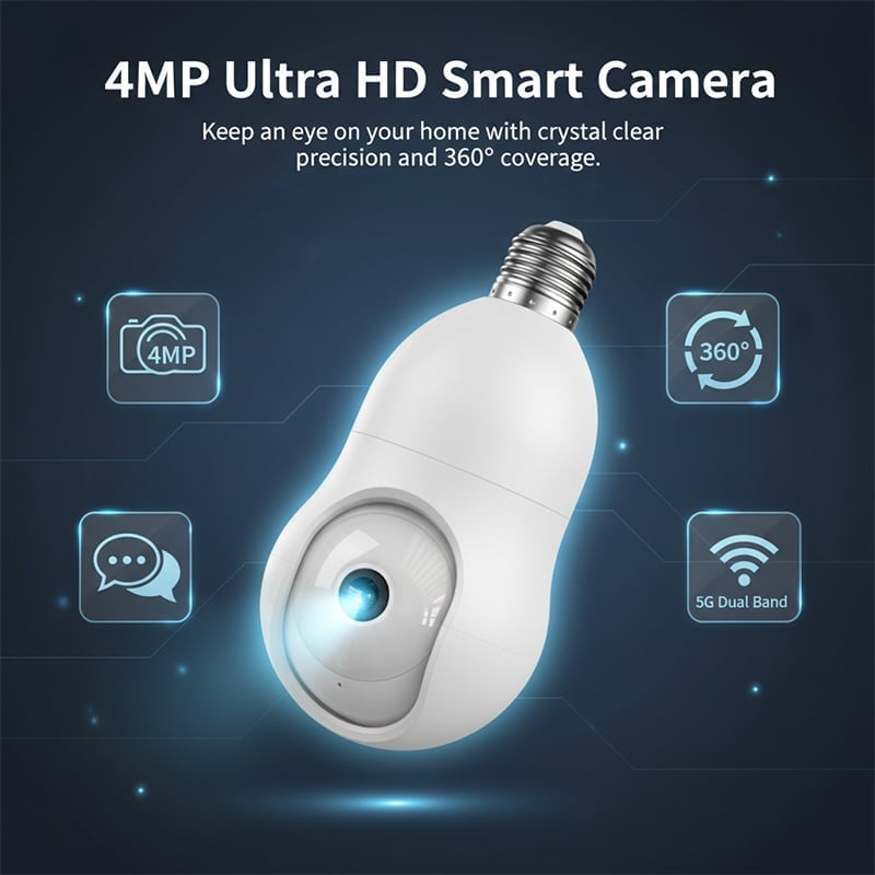 Smart Light Bulb Security Camera