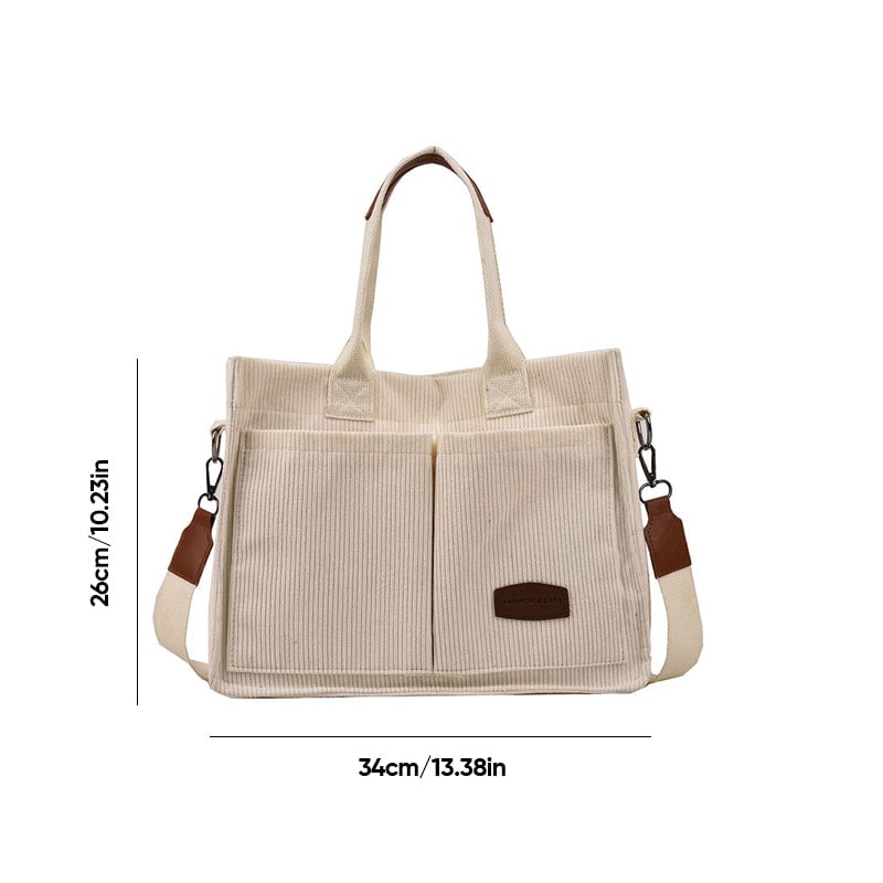 Gestreifte Umhängetasche aus Samt für Frauen