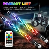 Sakerplus® Spiral RGB LED Whip Lights Set