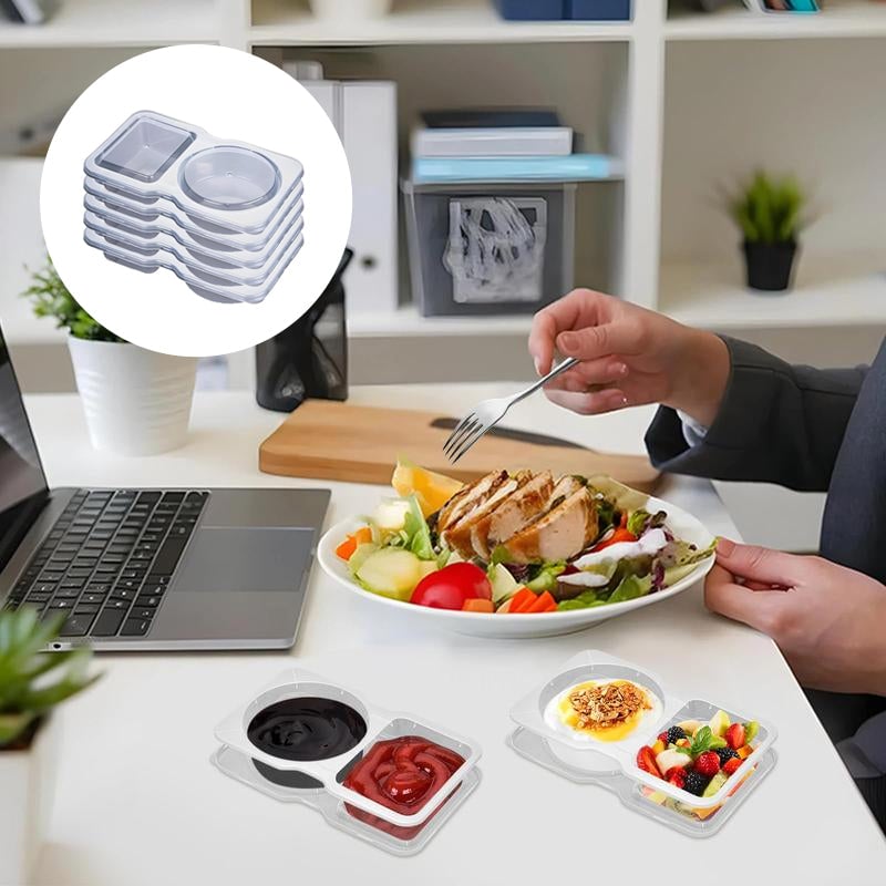 Wiederverwendbarer Snackbehälter mit Deckel (2 Fächer)
