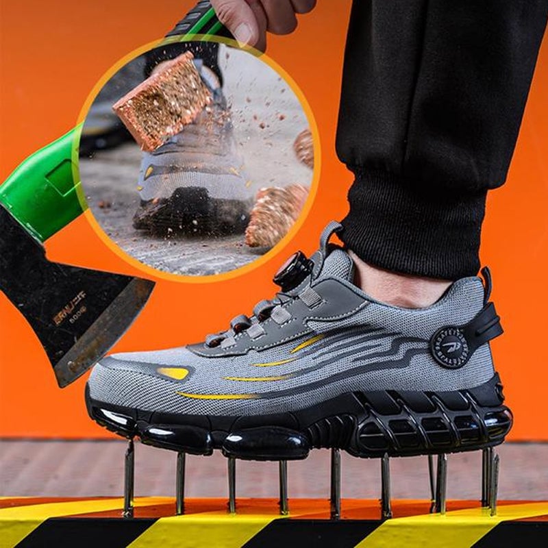 Stoßfeste Sicherheitsschuhe mit Drehknopf