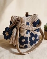 Crochet Flower Tote Bag