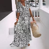 Abito stampato a maniche corte