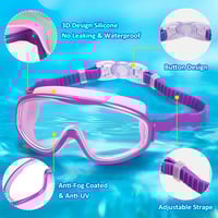 High Definition Waterproof Anti-fog Large Frame Swimming Goggles