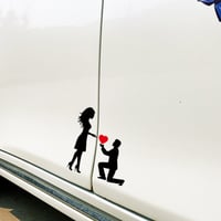 Koppelstickers Autosticker: Romantische Huwelijksaanzoekdecoratie