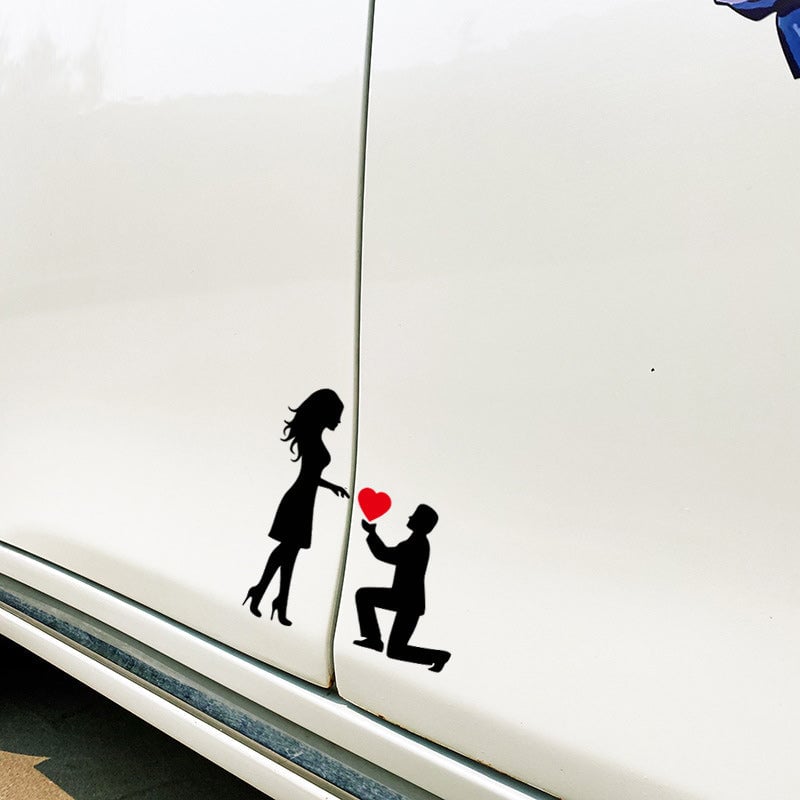 Koppelstickers Autosticker: Romantische Huwelijksaanzoekdecoratie