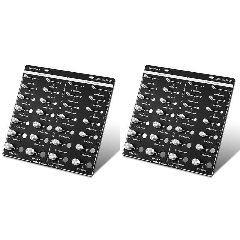 Screw & Thread Size Gauge – 28-Hole Square Checker