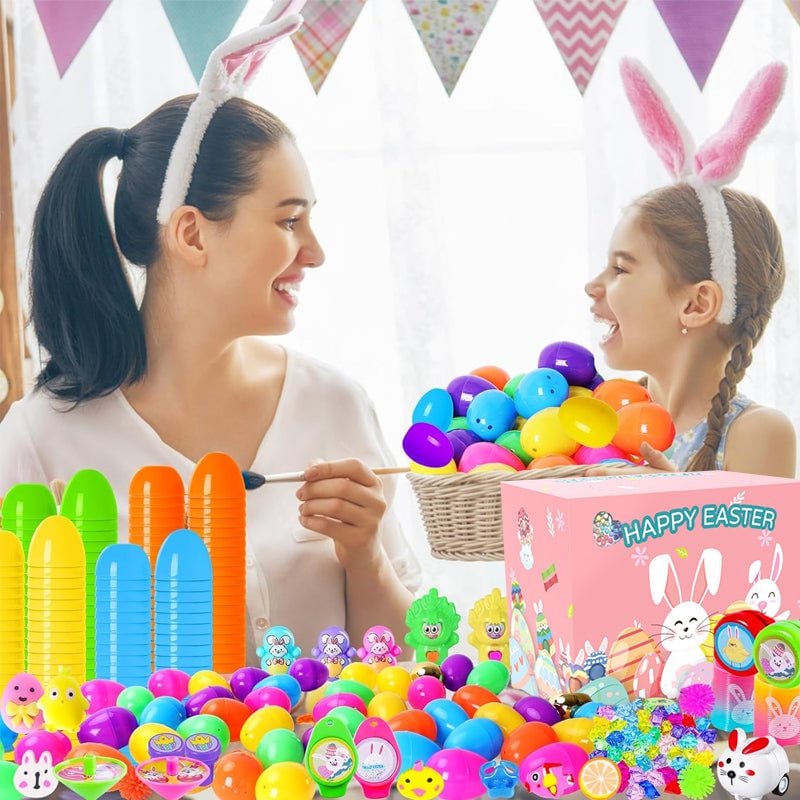 Prefilled Easter Eggs with Toys and Stickers for Egg Hunts