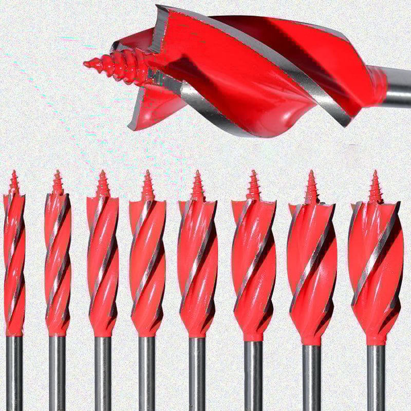 Extended woodworking four-edge drill