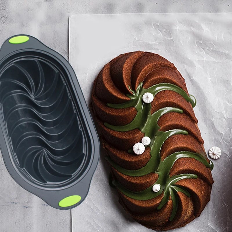 Two-color spiral toast bread silicone mold