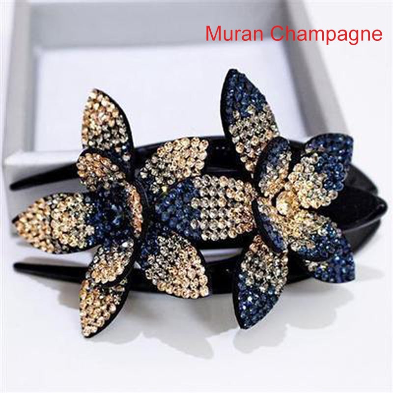 Rhinestone Double Flower Hair Clip