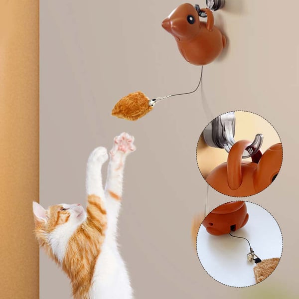 Rechargeable hanging squirrel cat toy