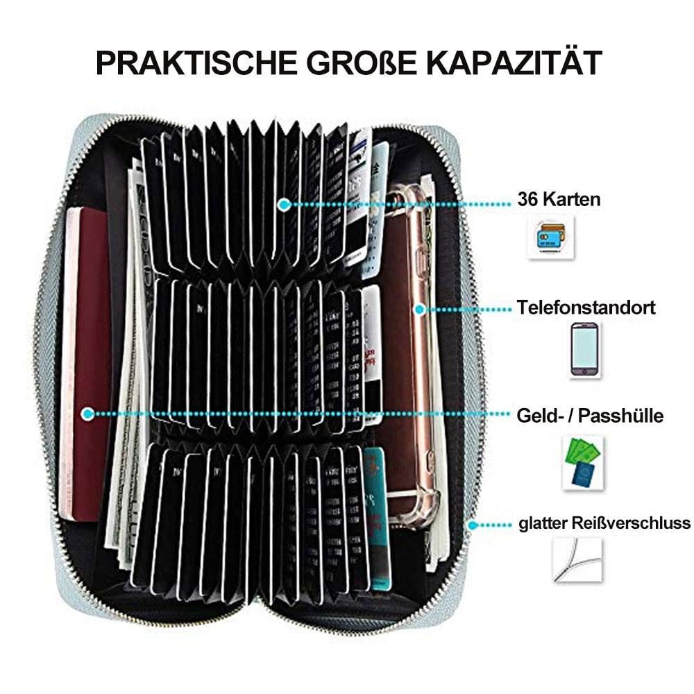 Antimagnetische 6 Zoll lange Brieftasche mit 36 Kartensteckplätze