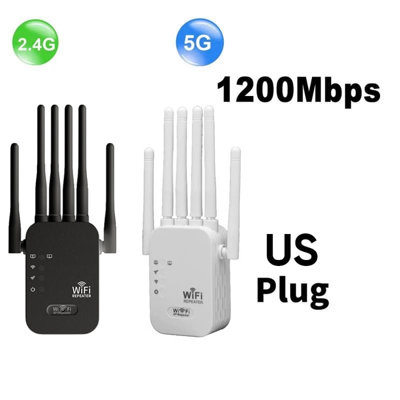 Upgraded 6-Antenna WiFi Extender 1200Mbps