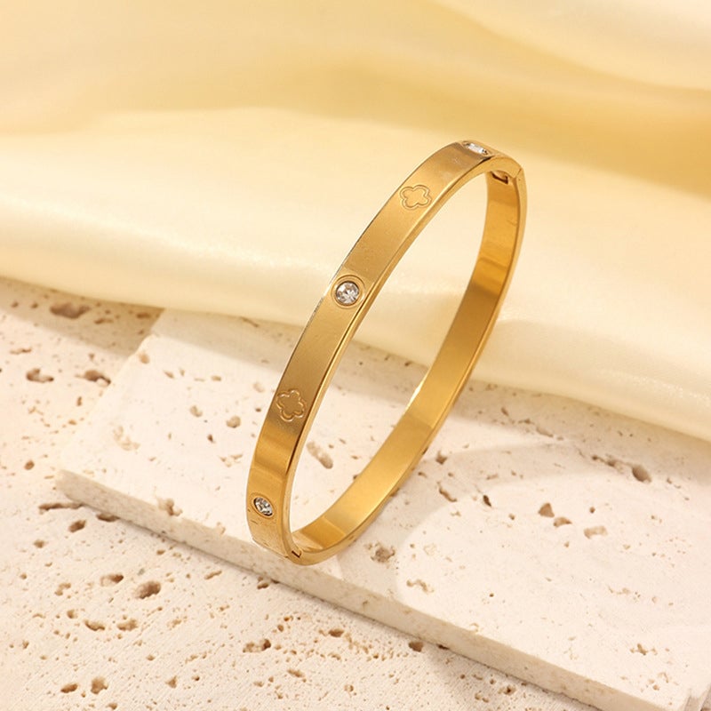 Gold-Plated Diamond-Studded Bracelet