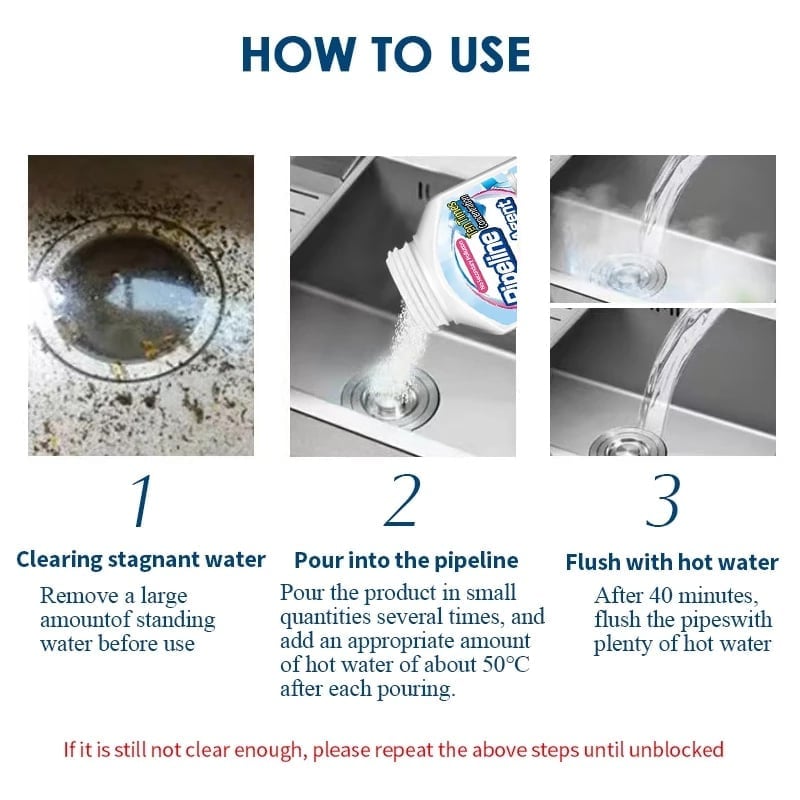 Powerful Pipe Unclogging Powder