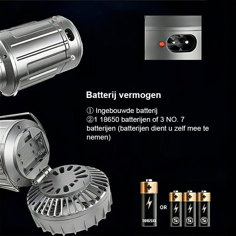 6-in-1 draagbare LED-campinglantaarn op zonne-energie