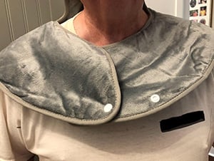 Heating pad on a sofa