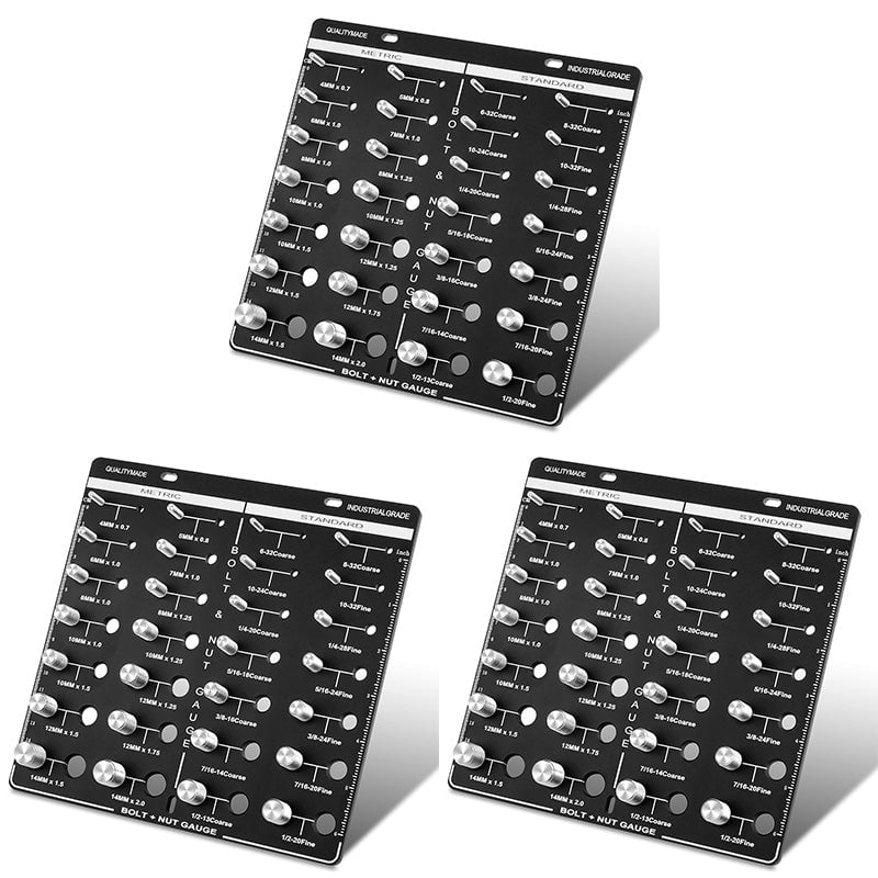 Screw & Thread Size Gauge – 28-Hole Square Checker