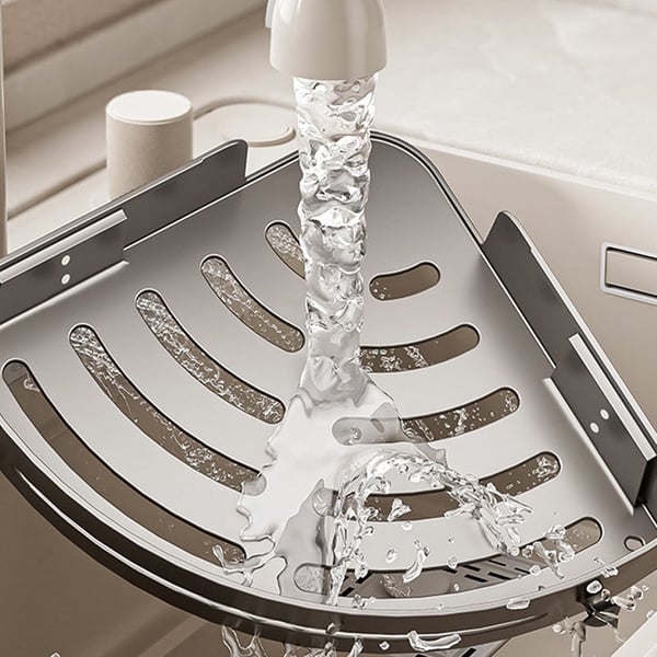 Hörnhylla för badrum utan borrning