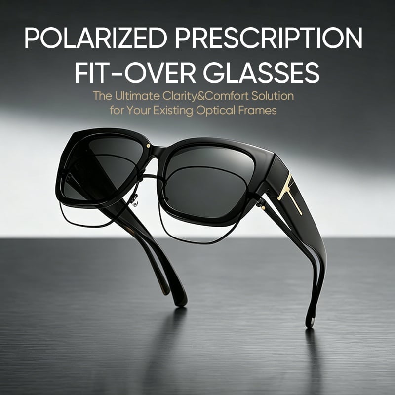Polarized Square Sunglasses with Wrap-Around Design