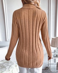 Einfarbiger Rippstrick-Cardigan