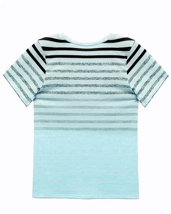 Round Neck Short Sleeve Striped T-Shirt
