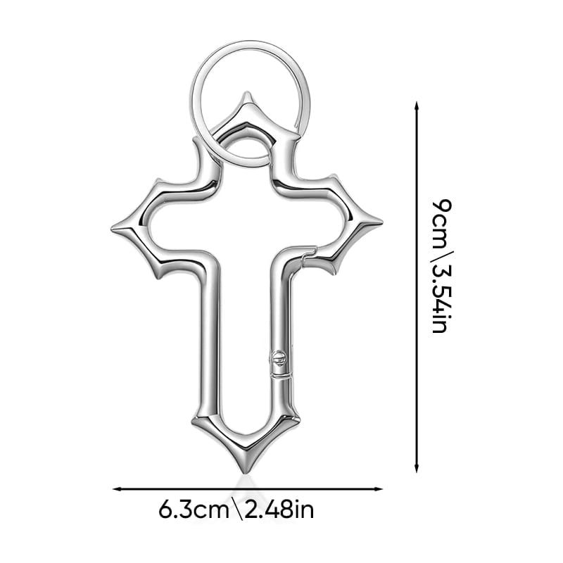 Gothic Cross Carabiner Keychain