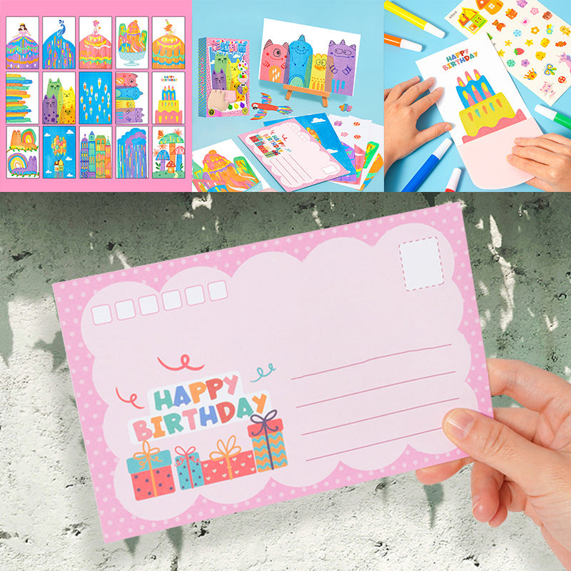 Creative Rainbow Scratch Art postkortsett for barn