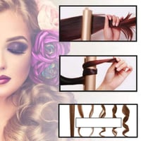 2-in-1 Hair Straightener Spiral Wave Curler