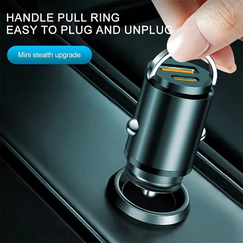 Metal Pull-Ring Invisible Fast Car Charger