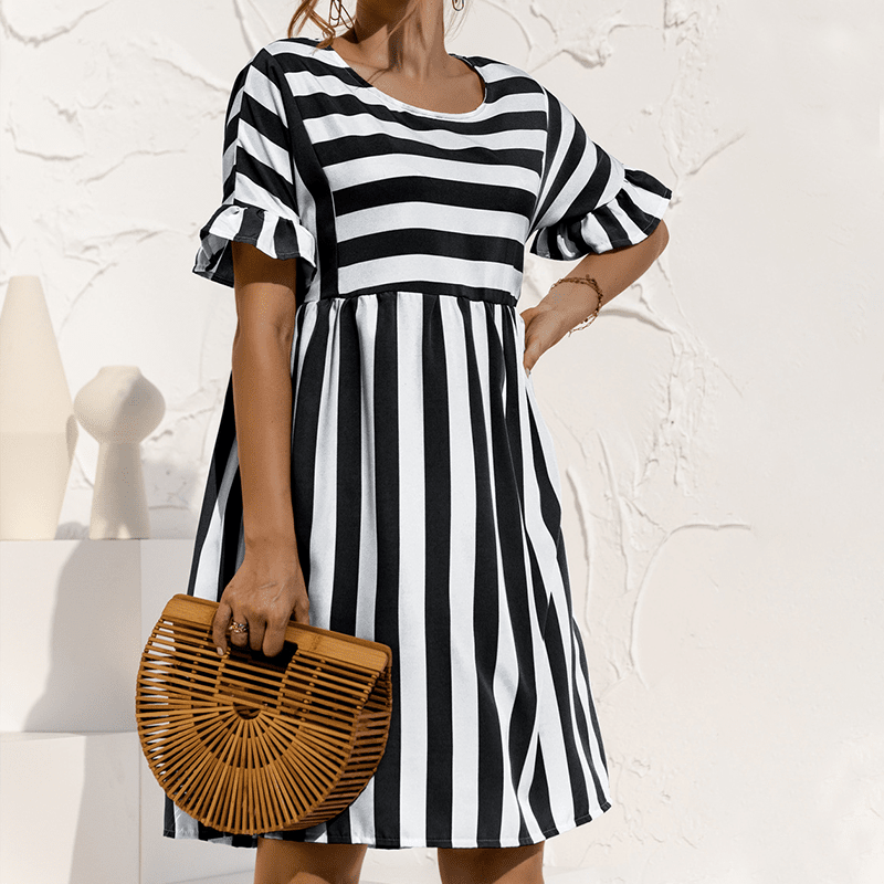 Ruffled Striped Dress