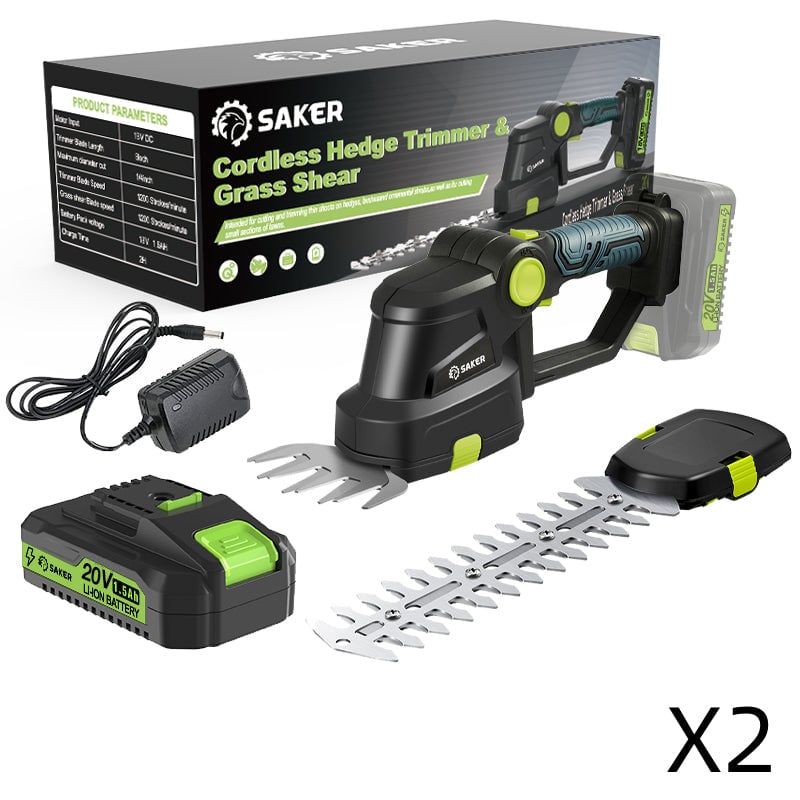 Saker 2-in-1 Akku Grasschere & Heckenschere