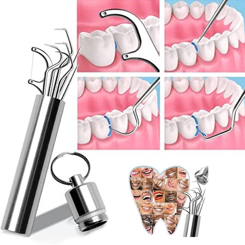 Juego de Palillos de Dientes de Acero Inoxidable