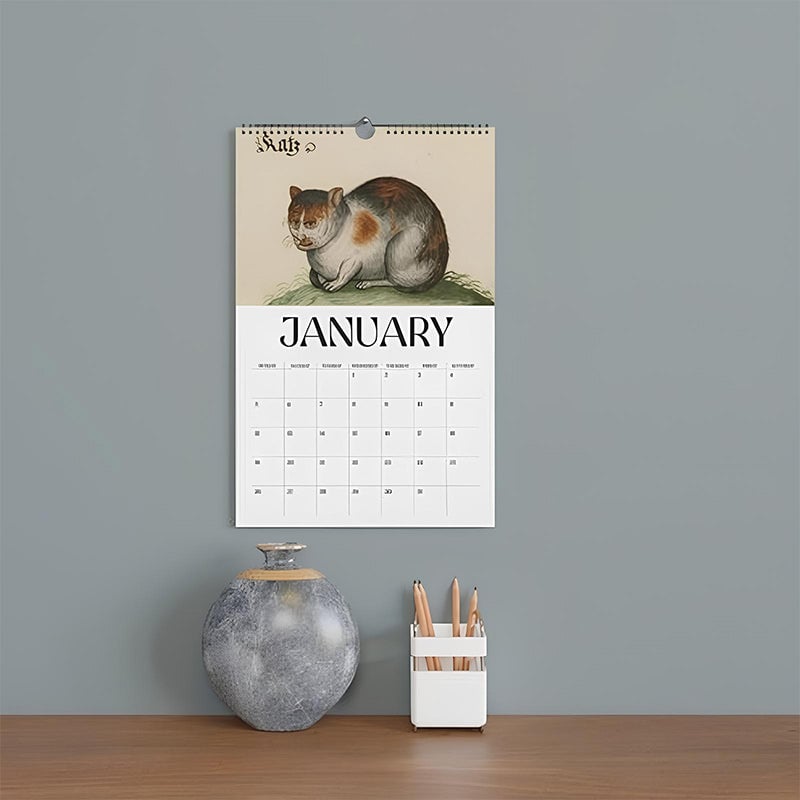 Hässlicher Mittelalter-Katzen-Kalender 2025