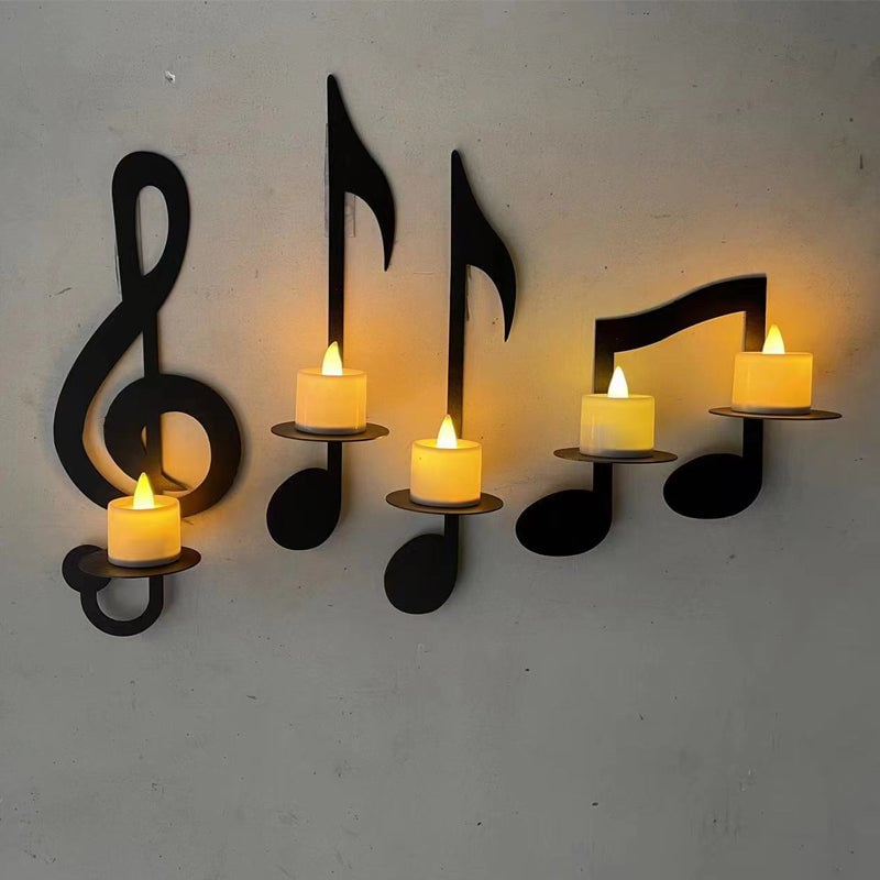 🔥Kerzenleuchter mit Musiknoten💡