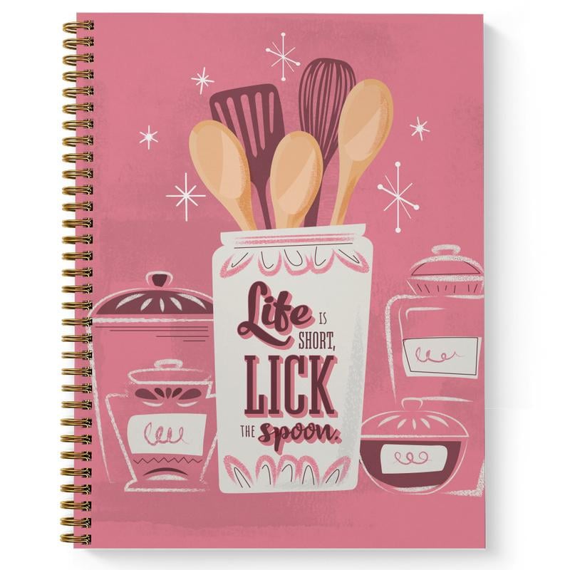 Softcover Lick The Spoon Recipe Spiral Notebook