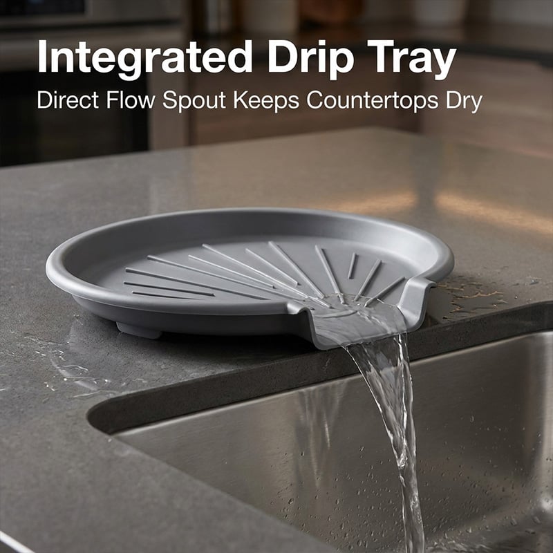 Foldable Drainer Basket with Water Channel Base