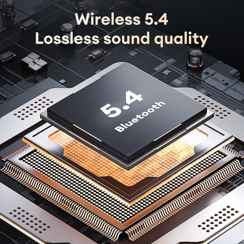 Clip-On Ear LCD Full Color Touchscreen Bluetooth 5.4 Wireless Headphones