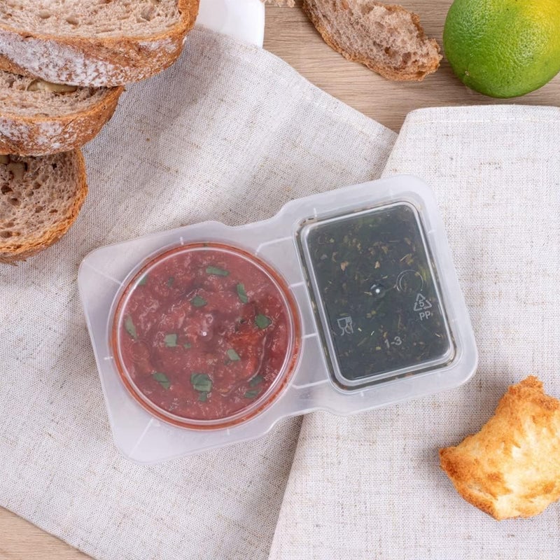 Wiederverwendbarer Snackbehälter mit Deckel (2 Fächer)
