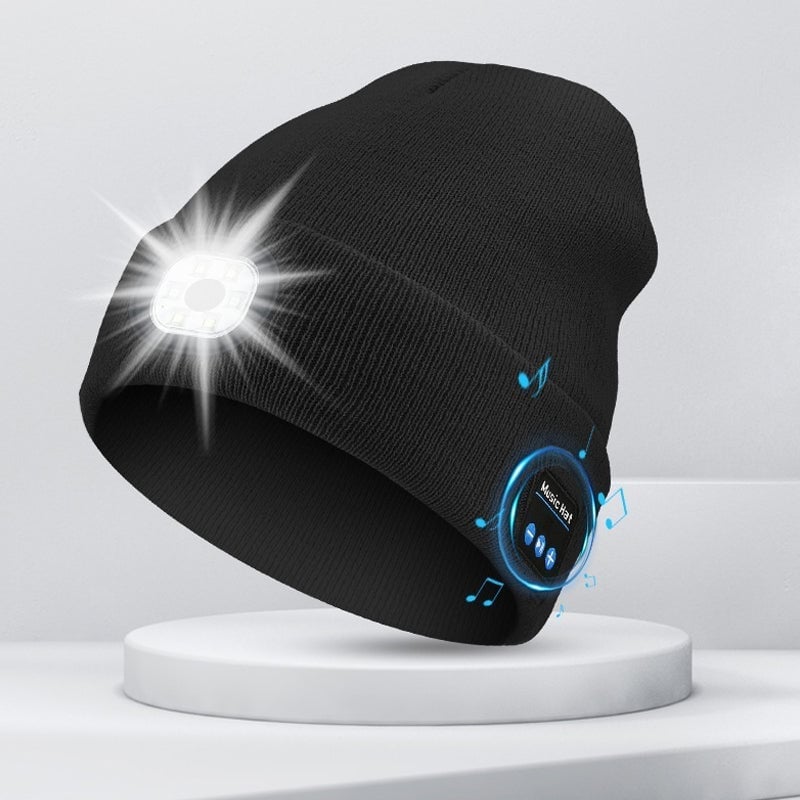 Bluetooth-Mütze mit LED-Licht & abnehmbaren Lautsprechern